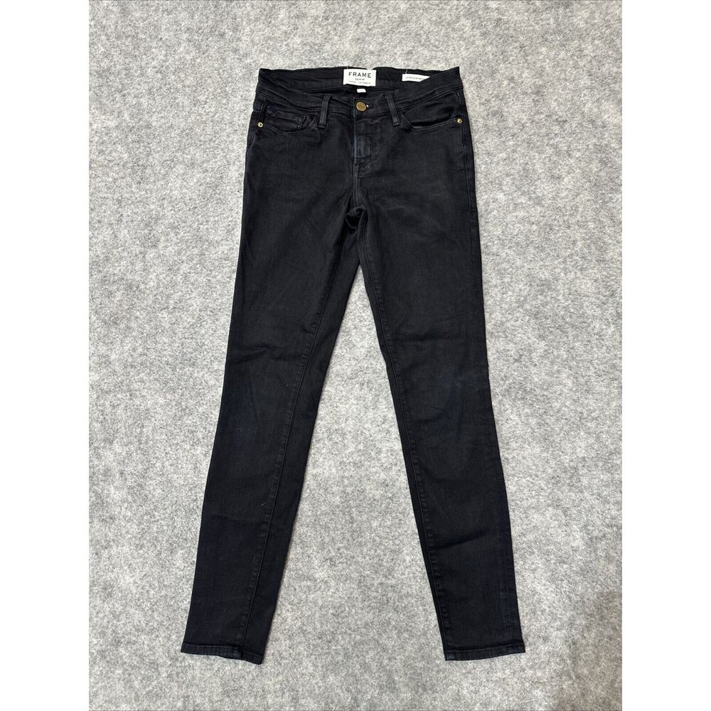 Frame Denim Le Skinny De Jeanne‎ Women's Jeans Size 25 Black Dark Wash Denim